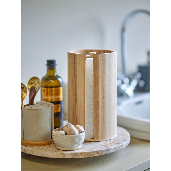 Natúr színű fa papírtörlő tartó ø 14,5 cm Celian – Bloomingville-image-1