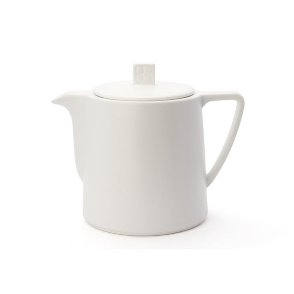 Lund fehér kerámia teáskanna szűrővel szálas teához, 1 l - Bredemeijer