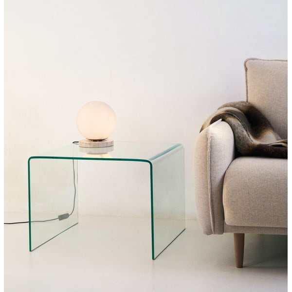 Üveg tárolóasztal 60x60 cm Burano – Kave Home-image-1