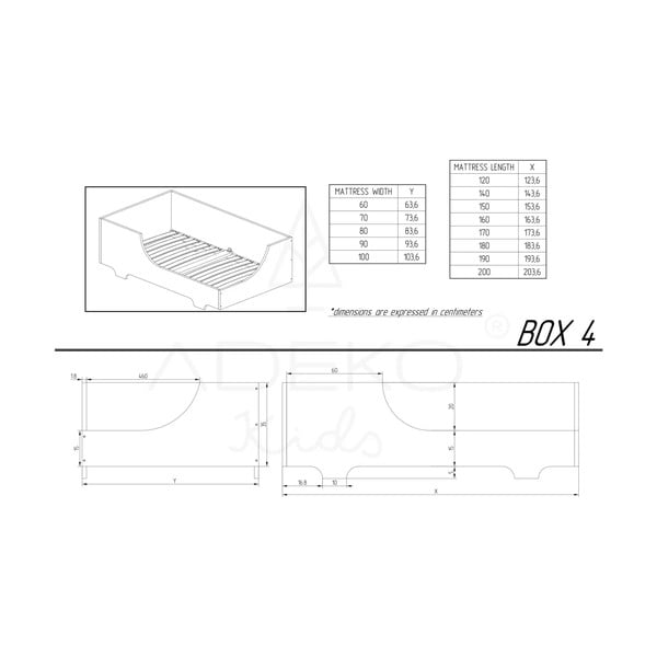Mila BOX 4 gyerekágy borovi fenyőfából, 90 x 180 cm - Adeko-image-2