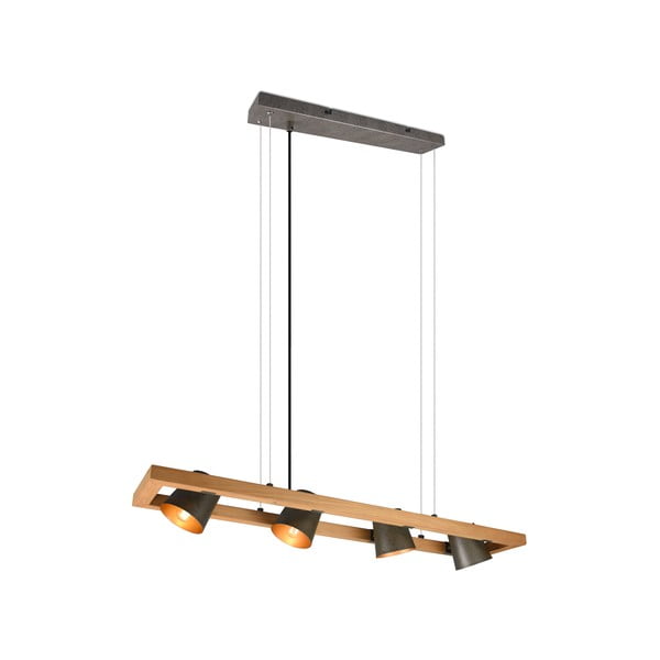 Szürke-natúr színű függőlámpa Bell – Trio-image-2