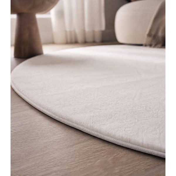 Krémszínű mosható kerek szőnyeg ø 160 cm Pouffy – Ayyildiz Carpets-image-1