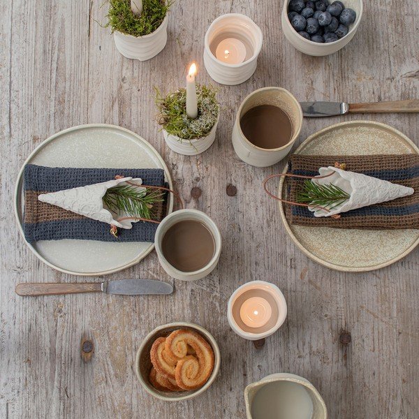 Fehér-bézs kő bögre szett 2 db-os 0.3 l Sand Grain – Mette Ditmer Denmark-image-4