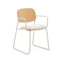 Bézs-natúr színű fém karfás étkezőszék Meli – Kave Home