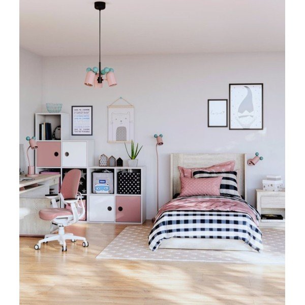 Világoskék-rózsaszín asztali lámpa fém búrával (magasság 50 cm) Mouse – GTV-image-2