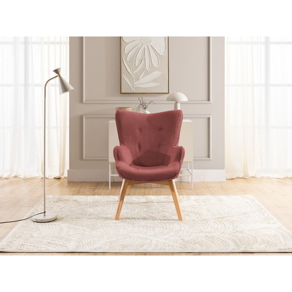 Piros kordbársony fotel Niko – Ropez-image-1