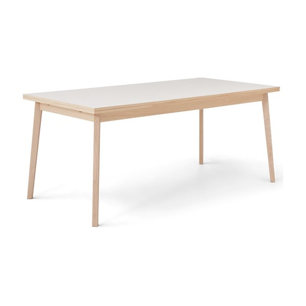 Single kihúzható étkezőasztal fehér asztallappal, 180 x 90 cm - Hammel-image-2