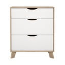 Fehér-natúr színű komód tölgyfa dekorral 79x92x40 cm Ikast – Tvilum