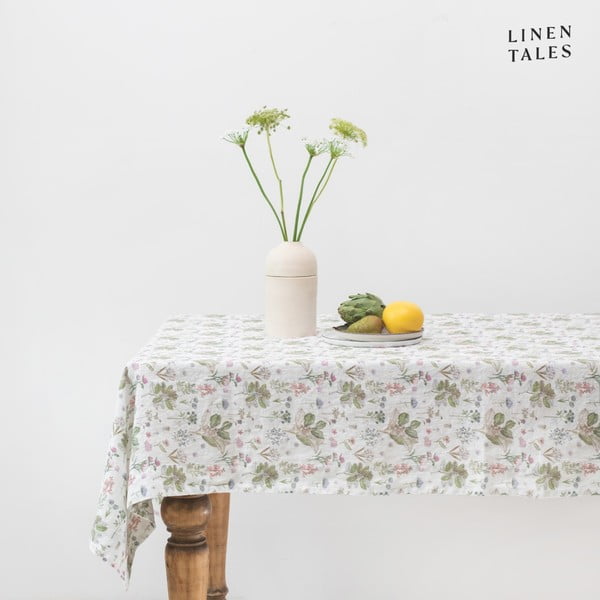 Len asztalterítő 140x200 cm White Botany – Linen Tales