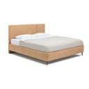 Mustársárga kárpitozott franciaágy ágyráccsal 180x200 cm Noira Slim – Bonami Selection