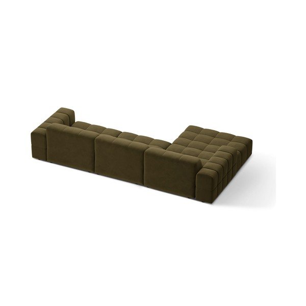 Khaki bársony sarokkanapé (bal oldali-heverő résszel) Chicago – Cosmopolitan Design-image-2