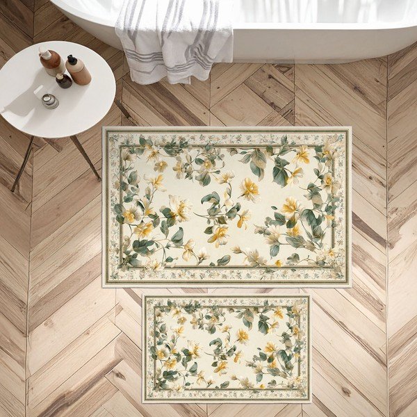 Bézs fürdőszobai kilépő szett 2 db-os 60x100 cm – Foutastic-image-4