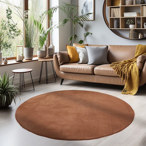 Barna mosható kerek szőnyeg ø 200 cm Sky – Ayyildiz Carpets-image-1