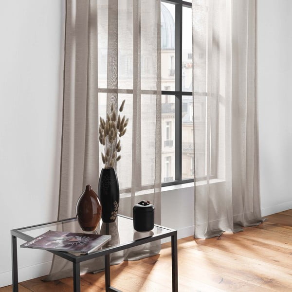 Barna átlátszó függöny 140x240 cm Lissea – douceur d'intérieur-image-3