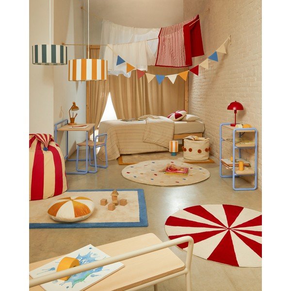 Krémszínű pamut gyerek szőnyeg ø100 cm Epifania – Kave Home-image-1