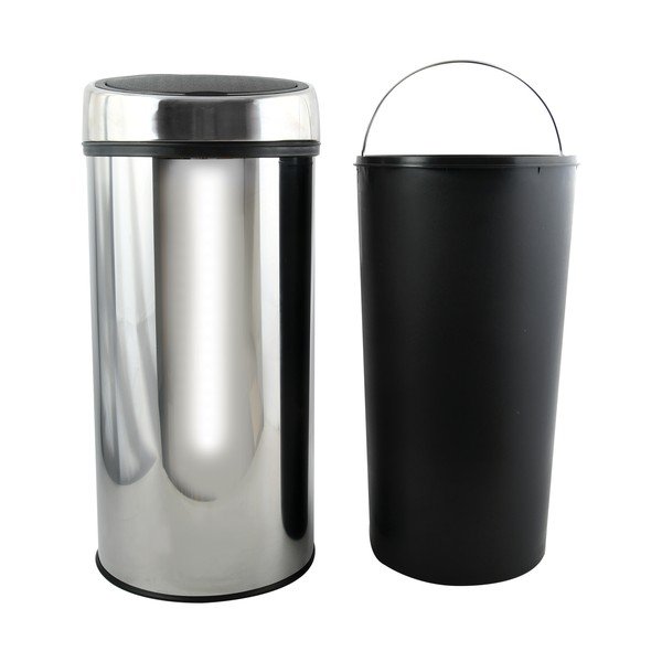 Fényes ezüstszínű acél érintésre nyíló szemetes 30 l – MSV-image-2
