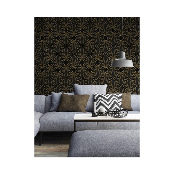 Gold Geometry tapéta, 52 x 300 cm (3 tekercs) - Global Art Production-image-1