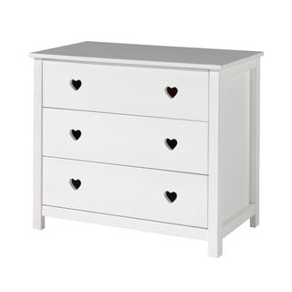 Amori fehér gyerek komód, szélesség 90 cm - Vipack