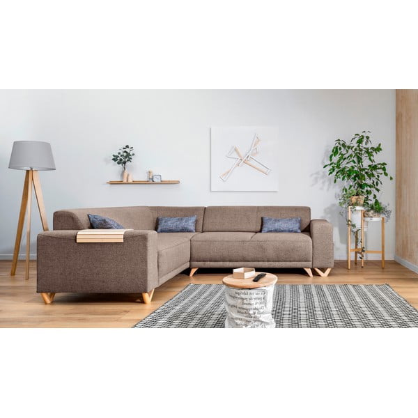 Barna kinyitható-tárolóhelyes sarokkanapé (bal oldali-L alakú) Classy Sophie – Miuform-image-1