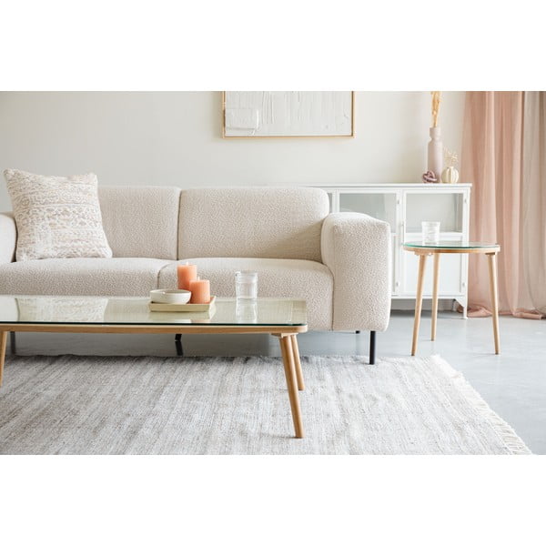 Natúr színű üveg dohányzóasztal 60x120 cm Haru – White Label-image-1