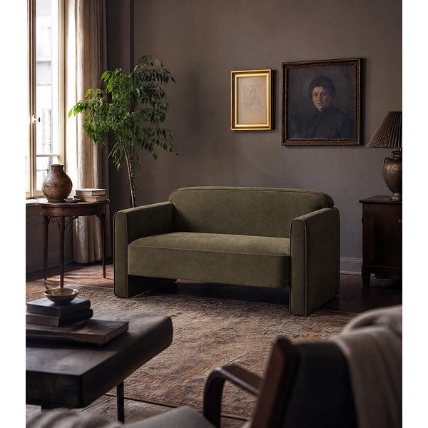 Zöld bársony kanapé 140 cm Abby – Micadoni -image-4