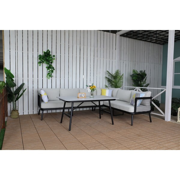 Szürke alumínium ötszemélyes kerti lounge szett Edinburgh – Rojaplast-image-1