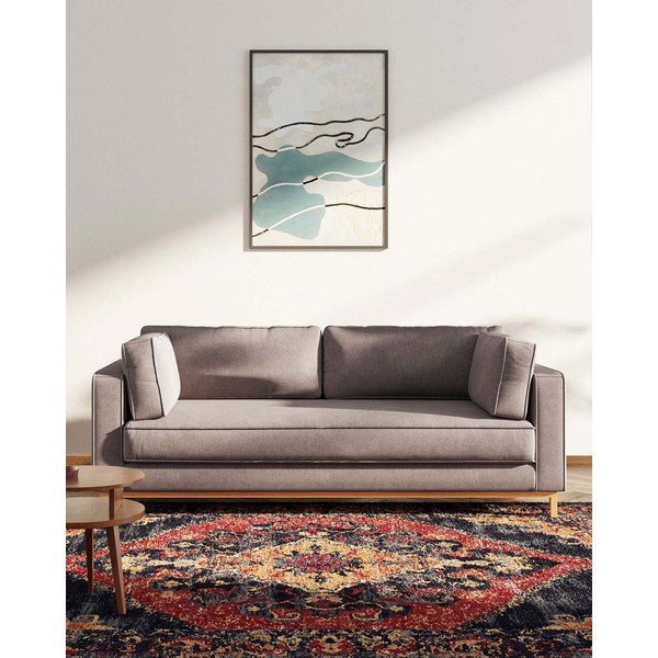 Világosbarna bársony kanapé 222 cm Celerio – Ame Yens-image-1