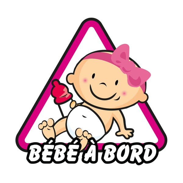 Bébé à Bord (Baby on board) rózsaszín autómatrica - Ambiance