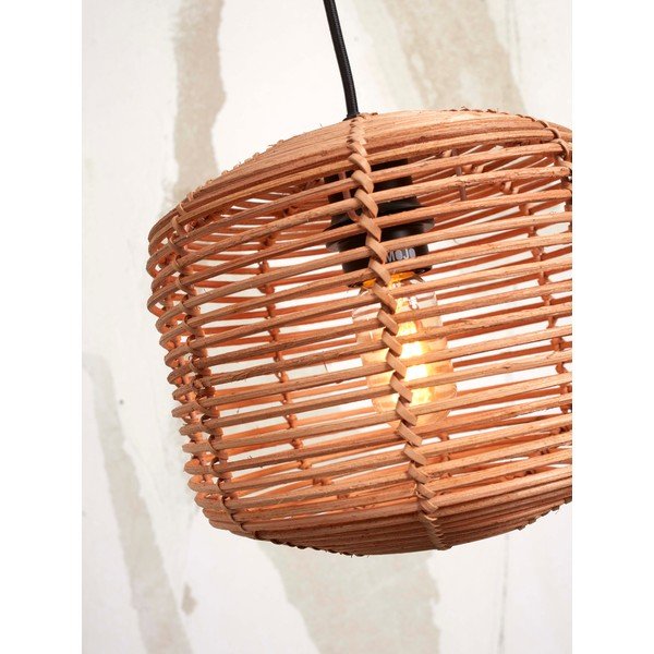 Fehér-natúr színű állólámpa rattan búrával (magasság 150 cm) Tanami – Good&Mojo-image-4