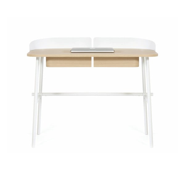 Victor fehér tölgyfa íróasztal, 100 x 60 cm - HARTÔ
