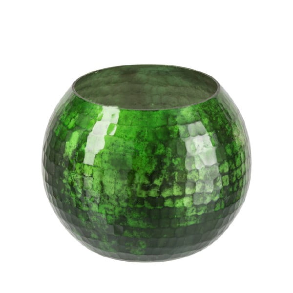 Hurricane zöld, üveg gyertyatartó, ⌀ 13 cm - J-Line