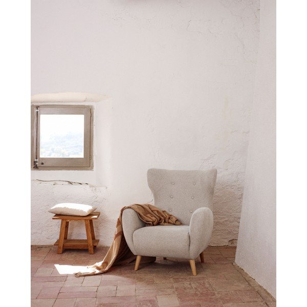 Bézs füles fotel Patio – Kave Home-image-1