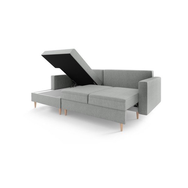 Aubrieta szürke kinyitható kanapé tárolóhellyel, bal oldali - Mazzini Sofas-image-2