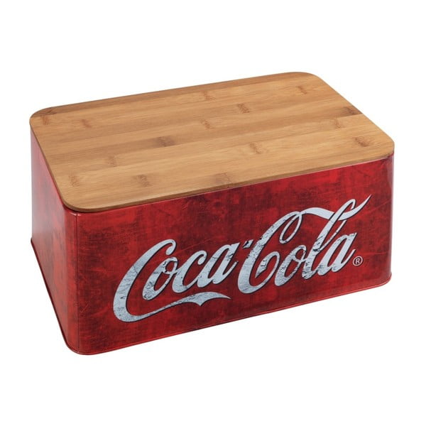 Coca-Cola World piros kenyértartó, bambusz fedővel - Wenko