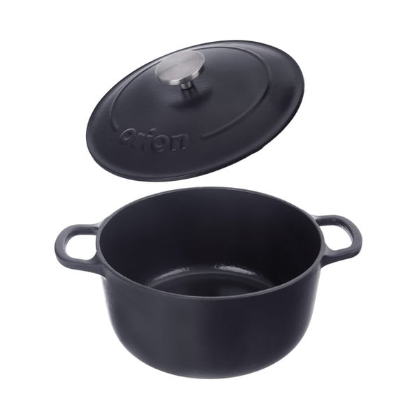 Indukciós tűzhelyhez alkalmas öntöttvas edény fedővel 3,3 l LITINA SMALT – Orion-image-3