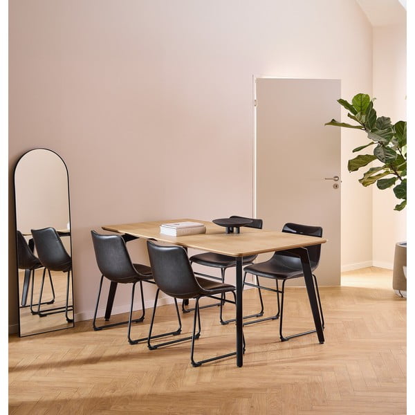 Étkezőasztal tölgyfa dekoros asztallappal 90x160 cm Cadiz – Actona-image-1