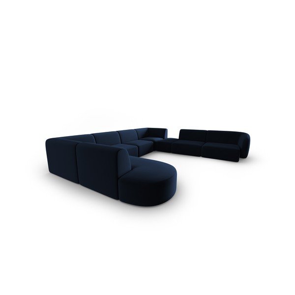 Kék bársony sarokkanapé (jobb oldali-U alakú) Paolo – Milo Casa-image-2