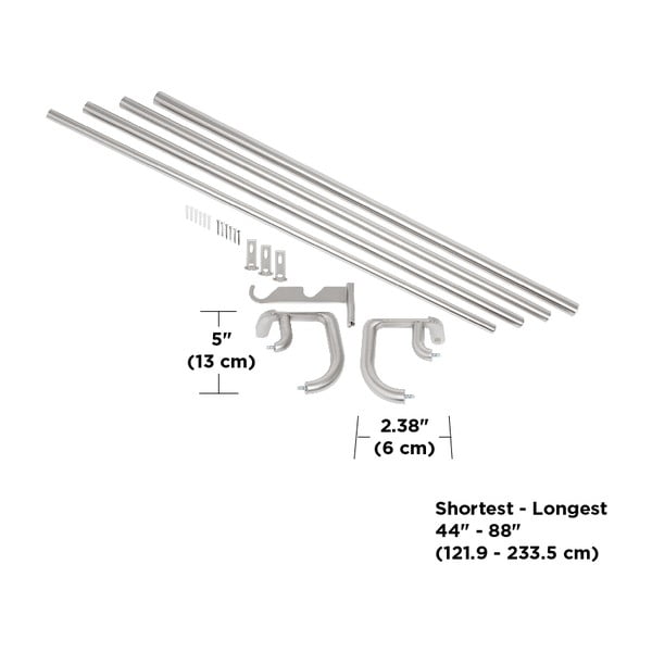 Rozsdamentes acél bővíthető-dupla függönykarnis 224 - 366 cm Twilight – Umbra-image-4