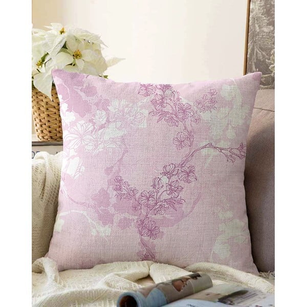 Bloom rózsaszín pamut keverék párnahuzat, 55 x 55 cm - Minimalist Cushion Covers