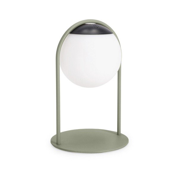 Zöld LED dimmelhető asztali lámpa műanyag búrával (magasság 21 cm) Pansy – Bizzotto