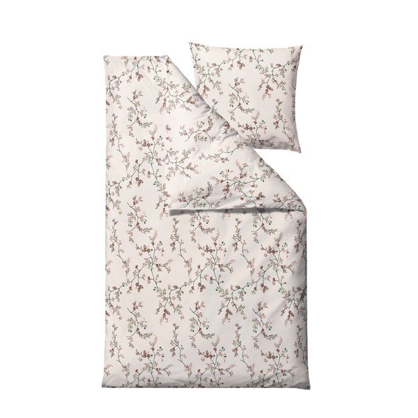 Bézs egyszemélyes pamut-szatén ágyneműhuzat 140x200 cm Grace – Södahl