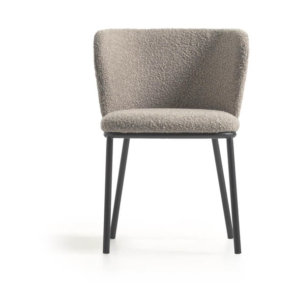 Világosszürke kárpitozott étkezőfotel Ciselia – Kave Home-image-2