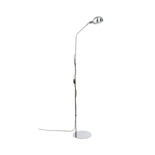 Fényes ezüstszínű fém állólámpa hajlítható szerkezettel (magasság 146 cm) Lincon – Jotex