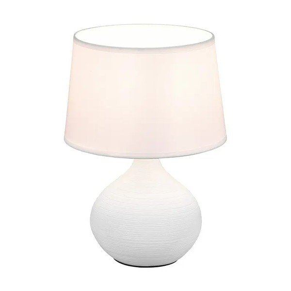 Martin fehér kerámia-szövet asztali lámpa, magasság 29 cm - Reality-image-2