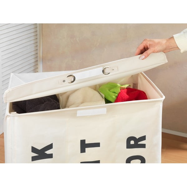 Trivo bézs háromrekeszes szennyeskosár, 117,6 l - Wenko-image-4