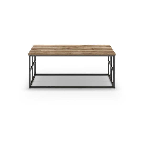 Natúr színű dohányzóasztal diófa dekoros asztallappal 60x100 cm Laila – Marckeric-image-2