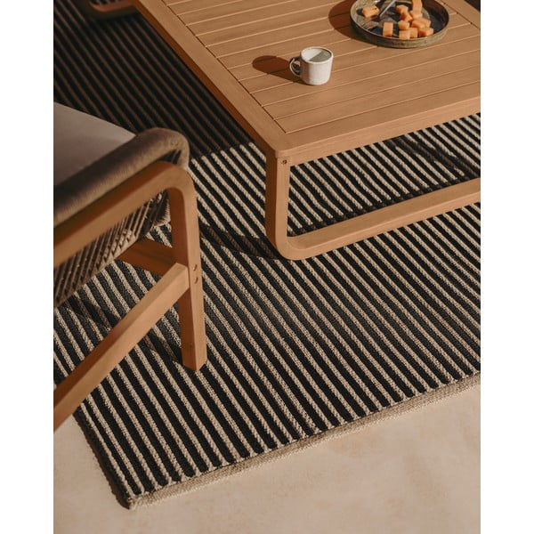 Fekete-bézs kültéri szőnyeg 160x230 cm Satanca – Kave Home-image-1