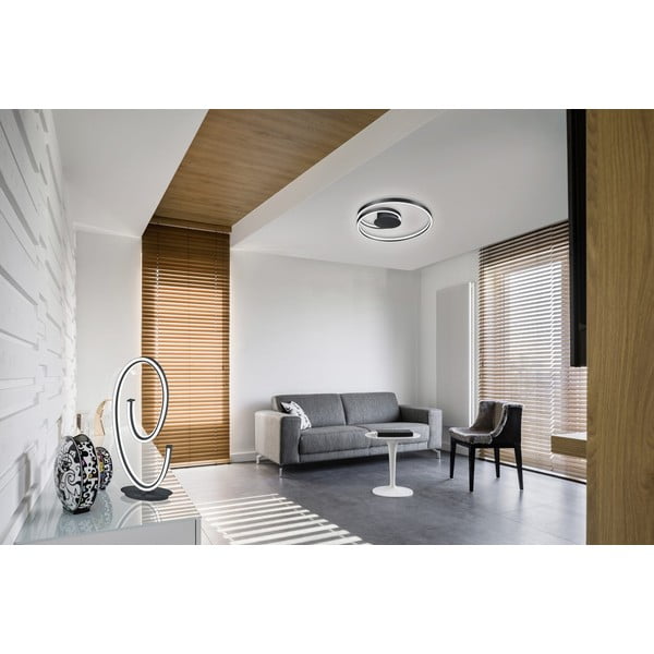 Fekete LED mennyezeti lámpa hangvezérléssel-mobil alkalmazás vezérléssel, fém búrával Ciola – CINQUE-image-1