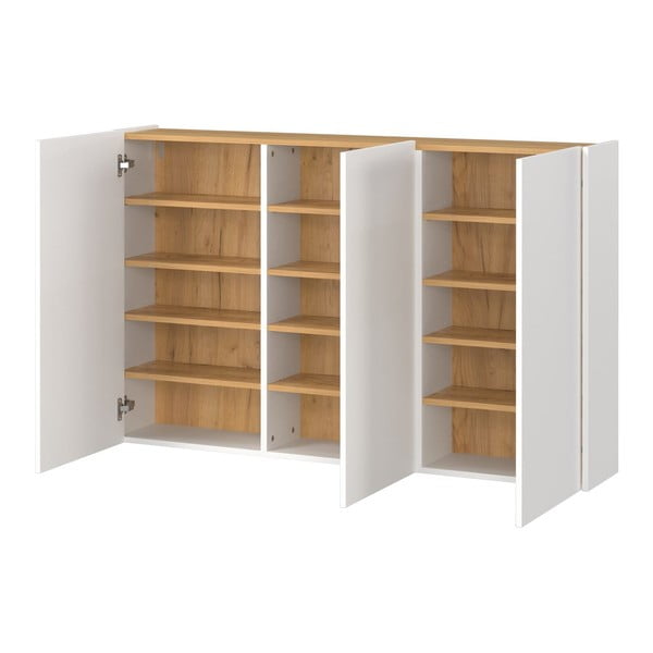 Fehér-natúr színű előszoba bútor tölgyfa dekorral Libbiano – Germania-image-2