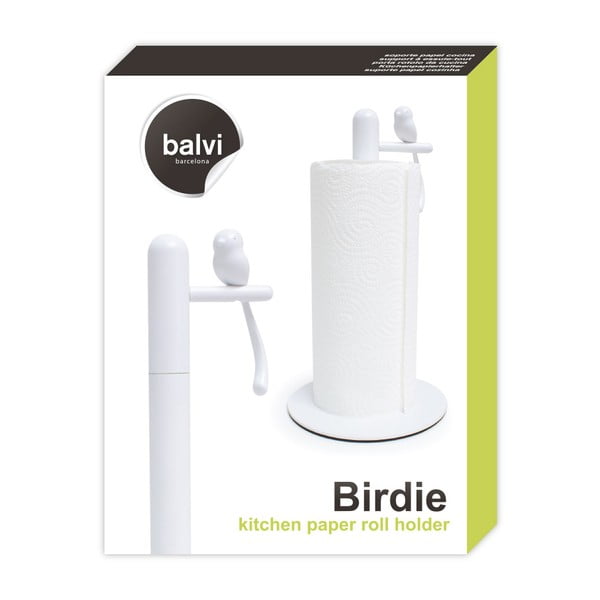 Fehér papírtörlő tartó ø 16 cm Birdie – Balvi-image-3